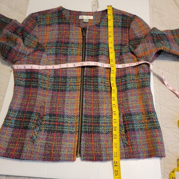 Christopher & Banks Dress Jacket Women's M Multi Tweed Boucle Plaid NEW - Picture 9 of 10
